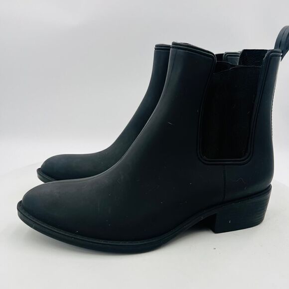 Jeffrey Campbell Havana Last Black Rubber Rain Boots Size 10 - Picture 8 of 15